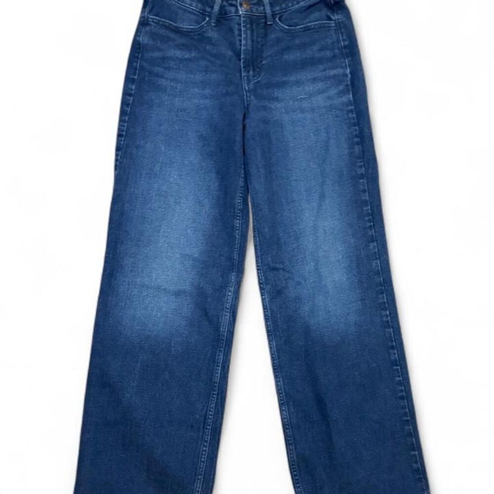 Old Navy WOW Wide Leg Jeans Womens 8 High Rise Blue Denim 28x30.5 Stretch